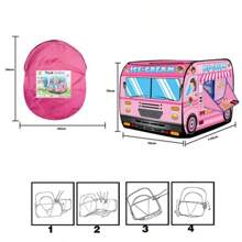 1 Bộ Màu hồng Hình xe buýt Lều , Trong nhà / Ngoài trời Đối với Trẻ em - lều xe buýt màu hồng - Xem 1