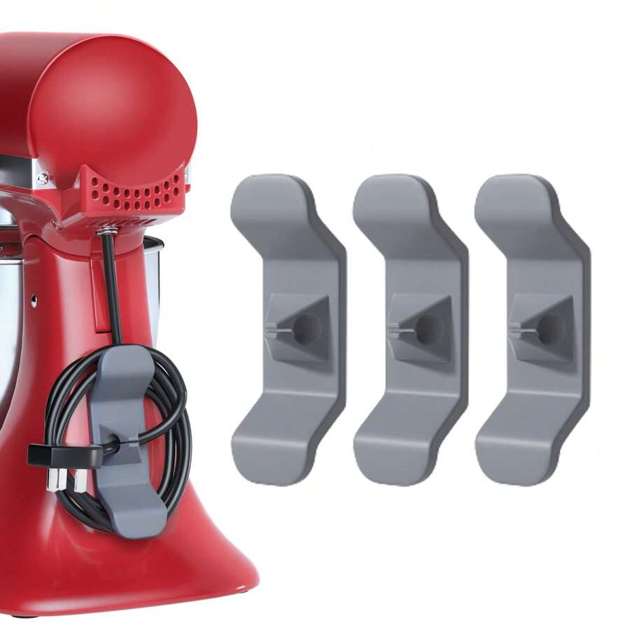 3入組電器線條整理器-廚房家電線條貼式整理器, 新居必備廚房小配件,公寓必需品,家居最佳廚房禮物 - 灰色 - 查看 1