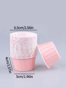 漸層色松餅杯蛋糕杯蒂,鬱金香形狀烘焙杯,適用於家庭甜點 - 粉色 - 查看 2