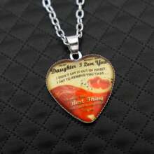 1入時尚水晶心形與I Love You字母細節頸鍊，女性理想禮物給女友