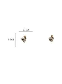 1 đôi bông tai hình hoa cúc nhỏ và trái tim kiểu Pháp cá nhân hóa, phụ kiện thiết kế độc đáo với hương vị thời trang, sang trọng, tinh tế và ngọt ngào, thích hợp để phụ nữ đeo hàng ngày vào ngày lễ tình nhân, ngày của mẹ, ngày của mẹ, quà tặng - yêu - Xem 6