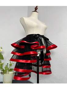 European And American Style Bridal Red/Black Puffy Tutu Skirt For Wedding Dress Halloween Fall Clothes For Women