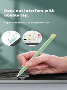 Color-Blocked Silicone Pen Sleeve Compatible With Apple Pencil 1/2 Gen Capacitive Pen Protection - Purple - View 8