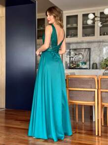 Women Prom & Evening Dresses - Dark Green - View 3