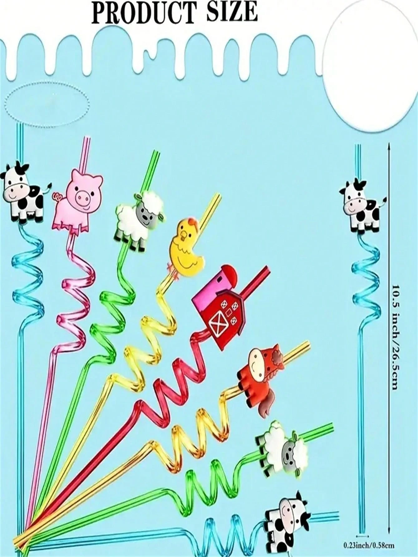 Kit Décoration Fête à Thème Ferme - 6 Animaux En Carton à Personnaliser - Neuf