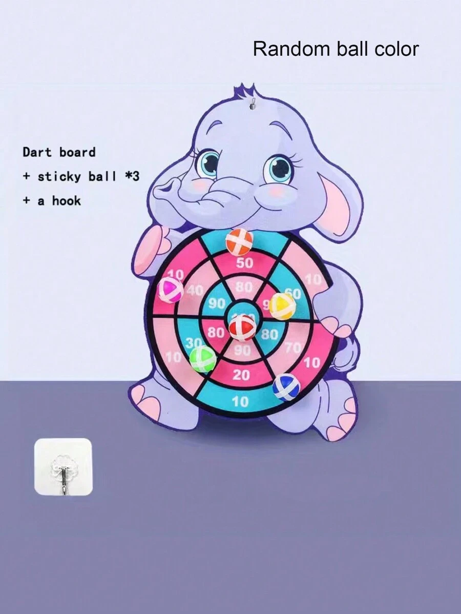 1套/組5入,兒童卡通動物飛鏢靶板內附黏著球,互動教育玩具,家庭娛樂用品,兒童節禮物 - 淡紫色 - 查看 1