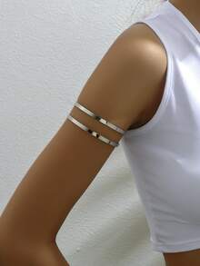 1個樸克風格極簡金屬手臂套, 適用於約會、派對、度假和節日禮物