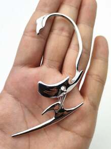 1pc European & American Style Mechanic Cyberpunk Ear Cuff For Non-pierced Ears, Cool Arrow Shaped Ear Clip For Men - Silver - View 3