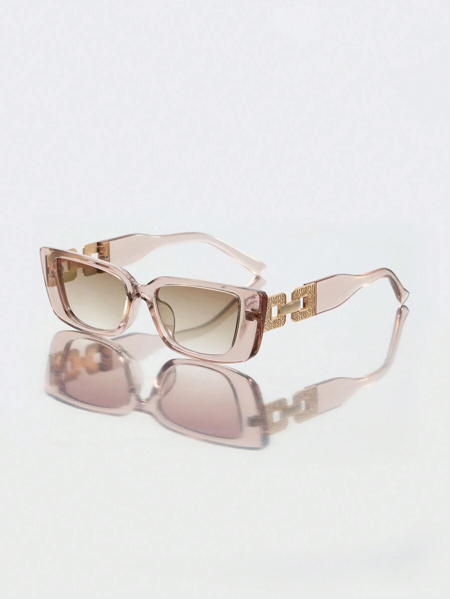 GENUIN MOMENT 1 对女士米色塑料猫眼时尚眼镜，韩式美拉德风格，高档时尚，适合日常佩戴