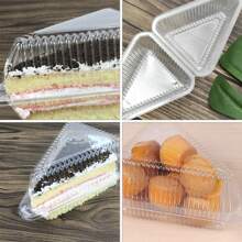 100 Piezas Cajas De Rebanadas De Pastel Reutilizables, Contenedor De Rebanadas De Cupcake Con Tapa, Apilable, Cuadrado Claro, Caja De Postre Individual Y Triangular, Caja De Almacenamiento De Sándwich Y Cheesecake Para Tarta Y Cupcakes - Estilo sándwich transparente - Ver 7