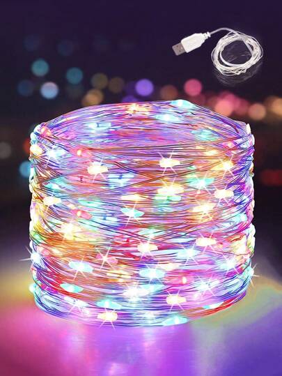 1pc 1/2/3/5/10 M 10/20/30/50/100 LED USB Copper Wire Light Malleable Copper Wire Light DIY Shaped Copper Wire Light Home Decorative Light String Party Decorative Light String Festival Decorative Light String