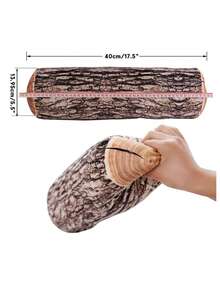 1 件创意仿真树桩木纹枕头靠垫软玩具枕头装饰枕头适用于房间、沙发、汽车、家居装饰、床上用品、床枕 - 淺灰色 - 查看 3