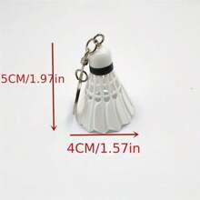 1入隨機顏色迷你羽毛球拍形狀袋掛飾鑰匙圈 - 彩色 - 查看 6