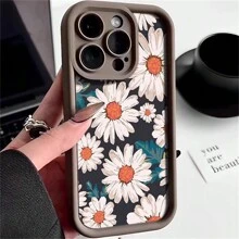 1入厚TPU柔軟手機殼，帶準確相機孔，防摔，防指紋，適用於iPhone 7/8/11/12/13/14/15/X/Xr/Xs/Pius/Pro/Pro Max/Se2，咖啡色配有仙人掌圖案 - 咖啡色[0] - 查看 1