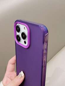 活力色块二合一大孔防护眼镜亲肤高端触感透明色手机壳适用于Iphone 14 14PRO 7 8 8PLUS X XR 11 12 12PROMAX 13 13PRO 15 15PRO 15PROMAX - 紫色 - 查看 3