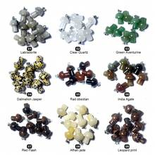 隨機顏色天然l石材質小蘑菇吊墜,適用於製作首飾項鍊手鍊等 - 彩色 - 查看 3