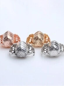 1Pc Vintage Folding Photo Frame Keychain Couple Memorial Jewelry Hollow Wings Openable Multi-Layer Photo Box Memories Pendant Collarbone Chain Necklace Ornaments, Home Room Decoration, Holiday Accessories, Birthday Party Supplies Gifts, Mother's Day Gifts(Rose Gold) - Pink - View 8