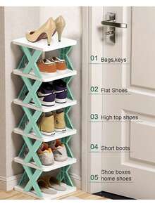 Estante de almacenamiento de zapatos de 6 niveles, organizador de zapatos, zapatero multifuncional - Albaricoque - Ver 3