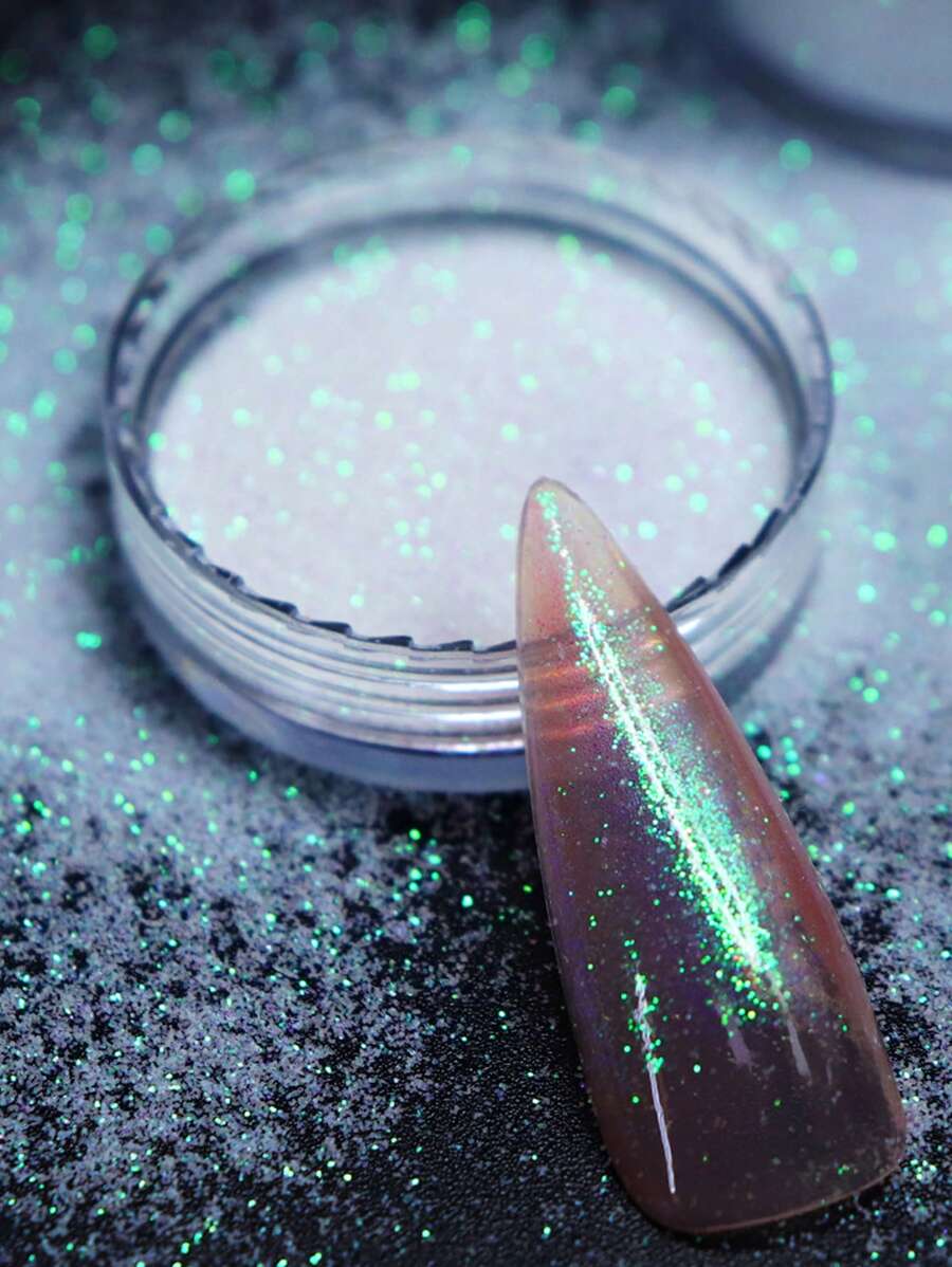 彩虹色闪光指甲颜料粉 0.1 毫米指甲闪光闪亮美甲装饰美甲用品专业人士