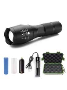Linterna Lámpara Tactica Led T6 Resistente Recargable con Zoom y 5 modos de iluminación Brillante
