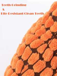 1pc Dinosaur Design Pet Grinding Teeth Squeak Plush Toy Durable Chew Toy For Dog - Orange - View 4