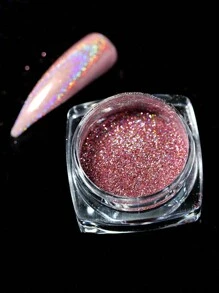 12 Colores De Polvo De Uñas Con Efecto Espejo, Holográfico Y Láser Para Decoración De Uñas Brillantes Y Coloridas - Rojo - Ver 3