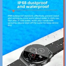 1pc GUHUAVMI 2023 New Health and Fitness Smart Watch 1.3 inch HD color screen Men's Smart Watch E09 Wireless Call Blood Pressure and Temperature Monitoring Smart Watch Music Control Multiple Sports Modes Smart Watch Suitable for Android IOS Watch Main Functions: Breathing Training, Dialing, Stopwatch, Brightness Adjustment, Multiple Sports Modes, Sleep Tracking, Heart Rate Monitoring, Blood Glucose Detection, Application Notification, Remote Music Control, Remote Camera Control, Weather, Find my phone (requires connection to the phone), Wireless calls, password protection, calculator, quick tools, weather, my QR code, recent taskbar, 156 exercise algorithms, blood oxygen saturation monitoring. Packing list: smartwatch * 1 USB wireless charging cable * 1 user manual * 1 original retail box * 1 - silver steel - View 10