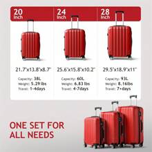 3-In-1 Multifunctional Large Capacity Traveling Storage Suitcase Luggage Pink - Màu Đỏ Sâu - Xem 10