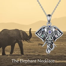 1入組兒童鋅合金時尚創意象頭吊墜項鍊,適用於生日或周年紀念禮物