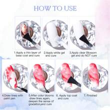 2入組透明花朵指彩凝膠甲油,花綻灑煙效果指甲彩膠,可浸泡uv指甲膠 - 紅木色 - 查看 11