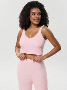 3入組背心睡衣睡衣襯衫設計袍子套裝,適用於宅家穿著 - 粉色 - 查看 10