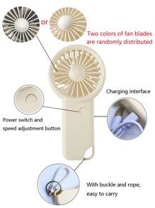 MEET SUN 1 件可充电 500mAh 电池便携式手持迷你风扇，3 档