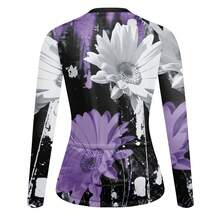 Max Storm NỮ Áo đi xe đạp Quần áo xe đạp Tay áo dài Jersey Đường bộ Cưỡi Áo sơ mi Xe đạp đường Đạp xe Quần áo - Màu tím - Xem 2