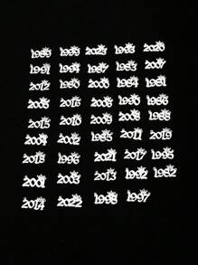 1 件時尚不銹鋼出生年份皇冠數字時間吊墜項鍊女士派對 - 銀色 - 查看 4