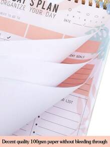 BUBU 1pc Spiral Daily Planner To Do List Notepad - Undated Goals Planning Pad With Hourly Schedule Tear-Off Notepad,Stationery Office School Supplies Back To School - Yellow - View 11