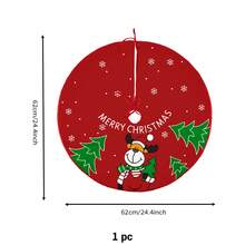1pc- Christmas Tree Skirt Decoration - Red - View 4