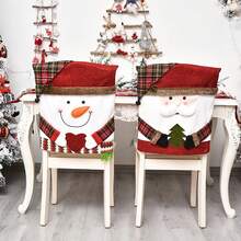 1個冰雪人聖誕餐廳椅套彈性椅套,3d聖誕老人冰雪人麋鹿椅背保護套,適用於廚房假日派對節日裝飾,聖誕節椅套裝飾品,椅套,椅套裝飾品,聖誕禮物,萬聖節禮物,感恩節禮物 - 白色 - 查看 4