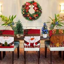 1個冰雪人聖誕餐廳椅套彈性椅套,3d聖誕老人冰雪人麋鹿椅背保護套,適用於廚房假日派對節日裝飾,聖誕節椅套裝飾品,椅套,椅套裝飾品,聖誕禮物,萬聖節禮物,感恩節禮物 - 白色 - 查看 8