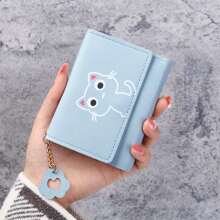 New Arrival Cartoon Cat Women's Short Tri-Fold Wallet Pu Leather Coin For Girls For Women Wallet Purse Wallet Small Wallet Cute Wallet