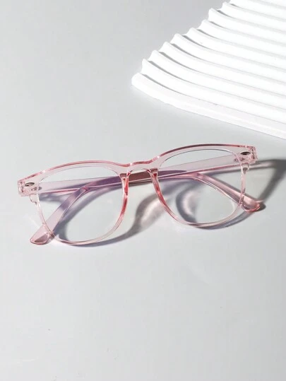 1副男女通用儿童及青少年方形亚克力经典珠光光学眼镜，适合日常佩戴