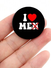 1入組「我愛女孩/牛仔/女孩/男孩/家伙」設計印花別針,新款時尚胸針配件,獻給女性和女生朋友