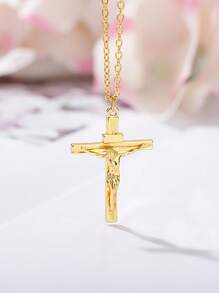 Men's Personalized Fashion Jesus Portrait Cross Pendant Necklace 1 Piece