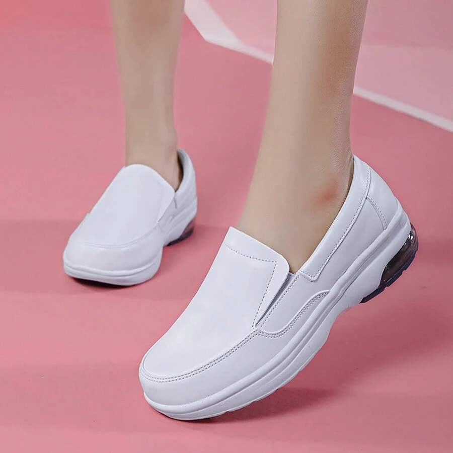 Giày lười đế mềm chống trượt đệm khí cho nữ y tá - trắng - Xem 1