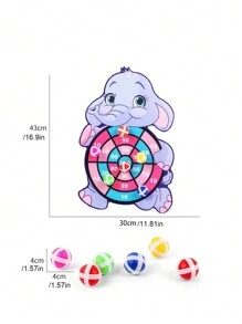 1套/組5入,兒童卡通動物飛鏢靶板內附黏著球,互動教育玩具,家庭娛樂用品,兒童節禮物 - 淡紫色 - 查看 6