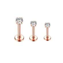 3Pcs 16G Fashion Stainless Steel Labret Piercing Jewelry Crystal CZ Monroe Nose Lip Studs Helix Tragus Conch Cartilage Earrings 6/8/10mm