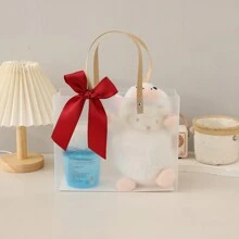 Bow Decor Gift Bag - Burgundy - View 3