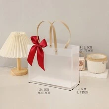 Bow Decor Gift Bag - Burgundy - View 2