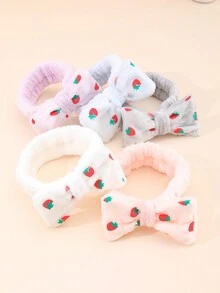 1個可愛的草莓頭帶,適用於洗臉、面膜、化妝,日常使用,時尚簡約,個性、氛圍與品味兼備,隨機顏色發貨 - 彩色 - 查看 3