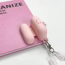 Funda protectora de silicona con diseño de dibujos animados compatible con auriculares Bluetooth de Apple - Rosa - Ver 3