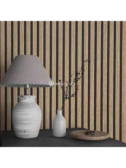 Roll Wood Stripe Self Adhesive Wallpaper Bedroom, Living Room, Shop Wand Removable, Waterproof, Soil Resistant, Noise Reduction, Luxe Looking, Flat Sticker Furniture Electric Appliances., Renovation Stickers Peel Panels, Paper, Wallpapers, ation Items Refresh Your Home, Rama view 6